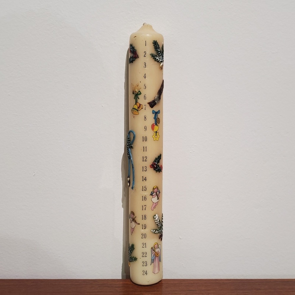 christmas  24 day count down advent candlestick 12" tall
